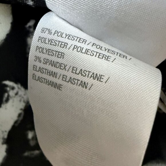 BOB MACKIE Blouse Large Black Artsy Print Tie Neck Long Sleeve Womens Top NWT - Picture 9 of 11